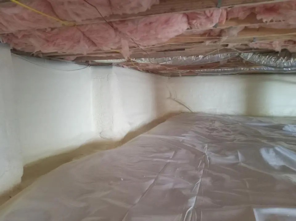 Crawl space encapsulation with closed-cell spray foam for Attic Insulation in Arlington