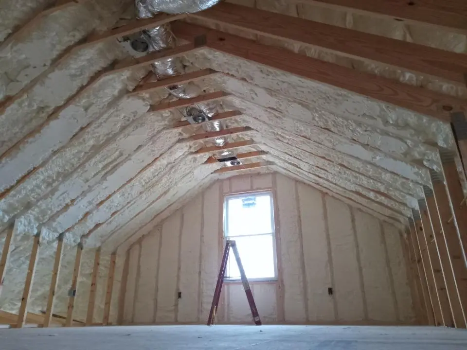 Spray foam roofing application for Crawl Space Insulation project in Arlington